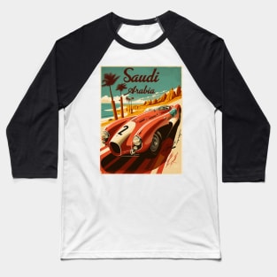 Saudi Arabia Supercar Vintage Travel Art Poster Baseball T-Shirt